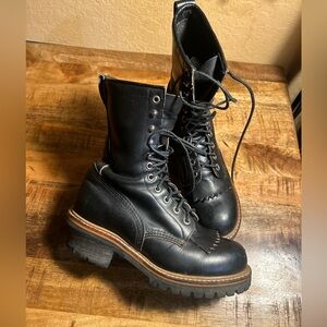 Vintage RED WING 699 Vibram Logger Boot Leather USA Men’s 7.5 Women’s 9